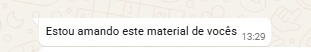 Print de depoimento real de aluno 8 no WhatsApp