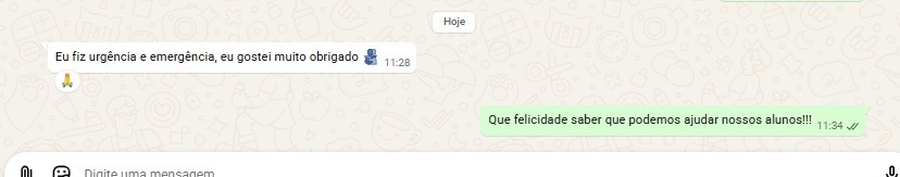 Print de depoimento real de aluno 7 no WhatsApp